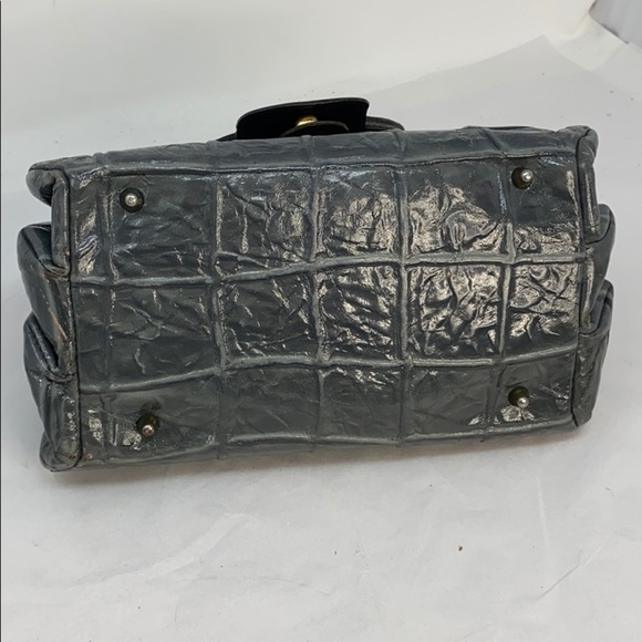 Parkland Vintage Gray Croc Embossed Leather Bag - Picture 6 of 14